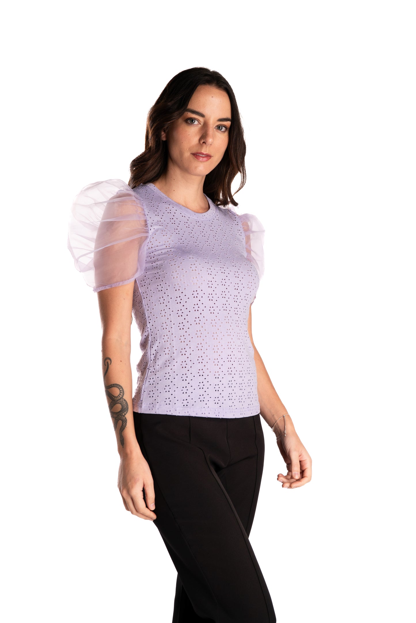 Polera Manga Tulle