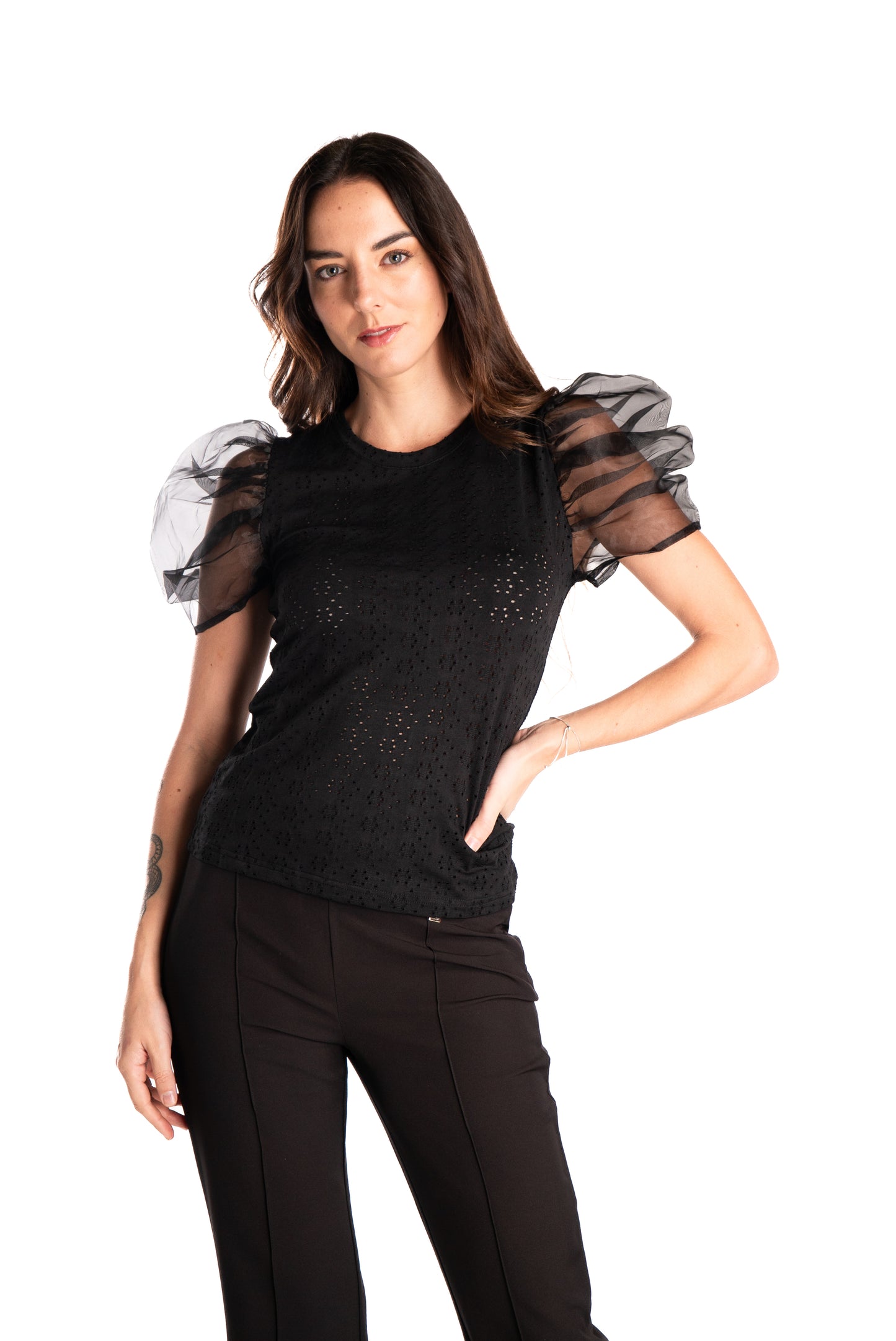 Polera Manga Tulle