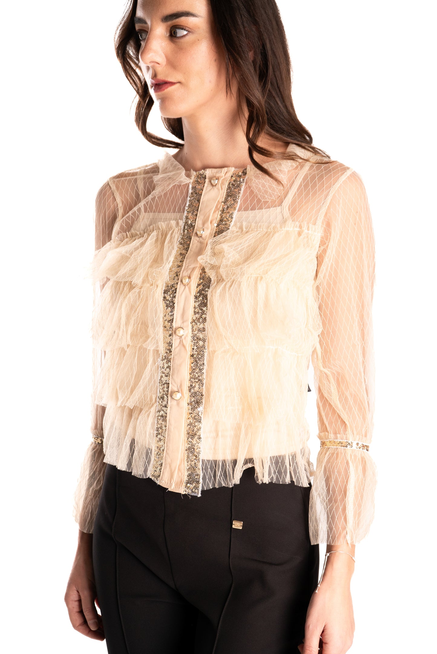 Top Tulle Lentejuelas