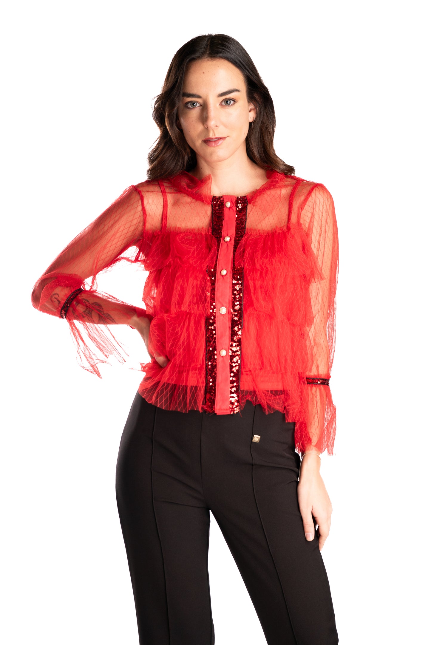 Top Tulle Lentejuelas