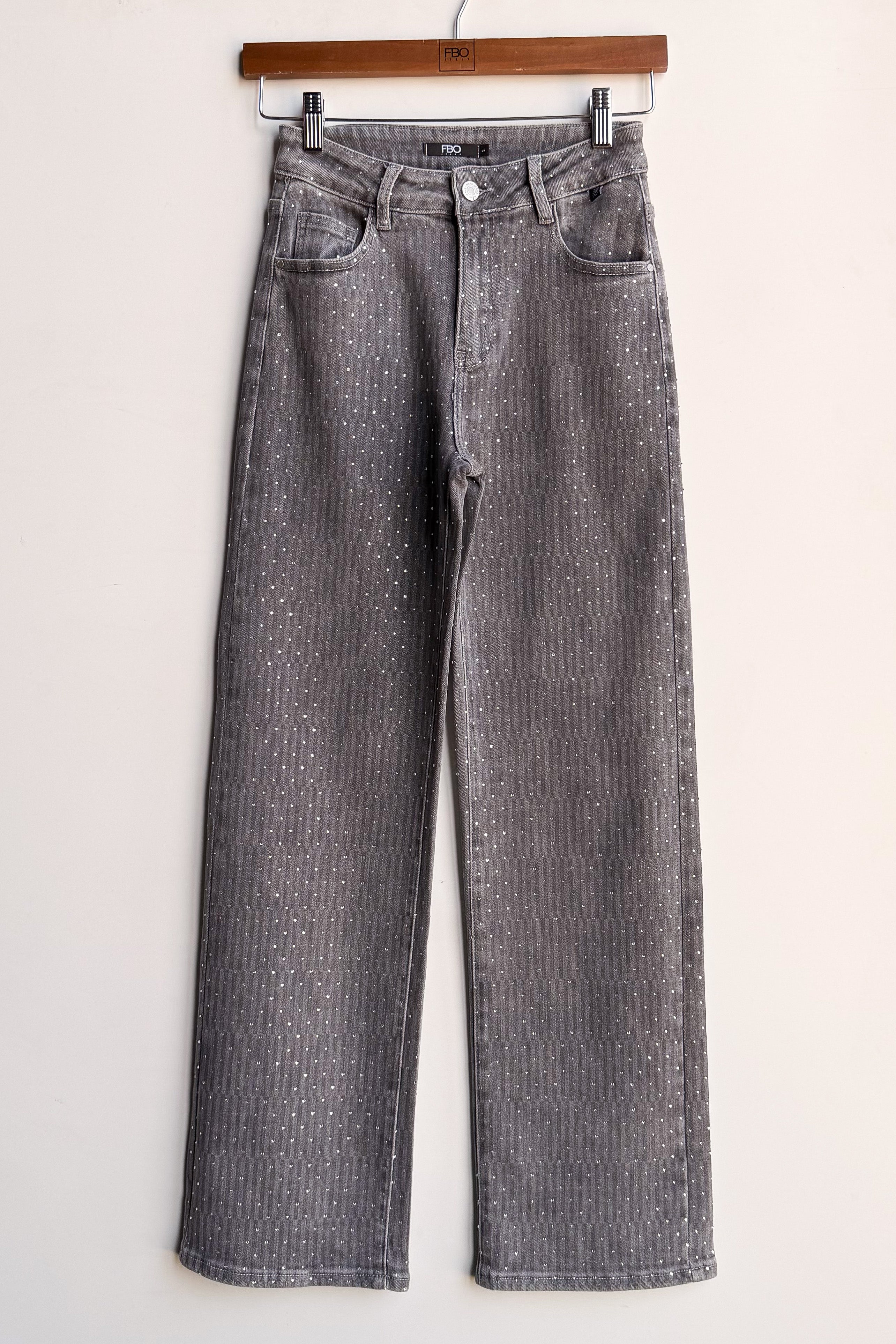 JEANS DISEGNO STRASS