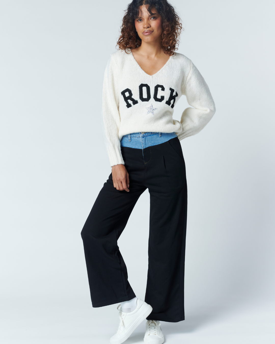 Pantalon Jeans Combinado