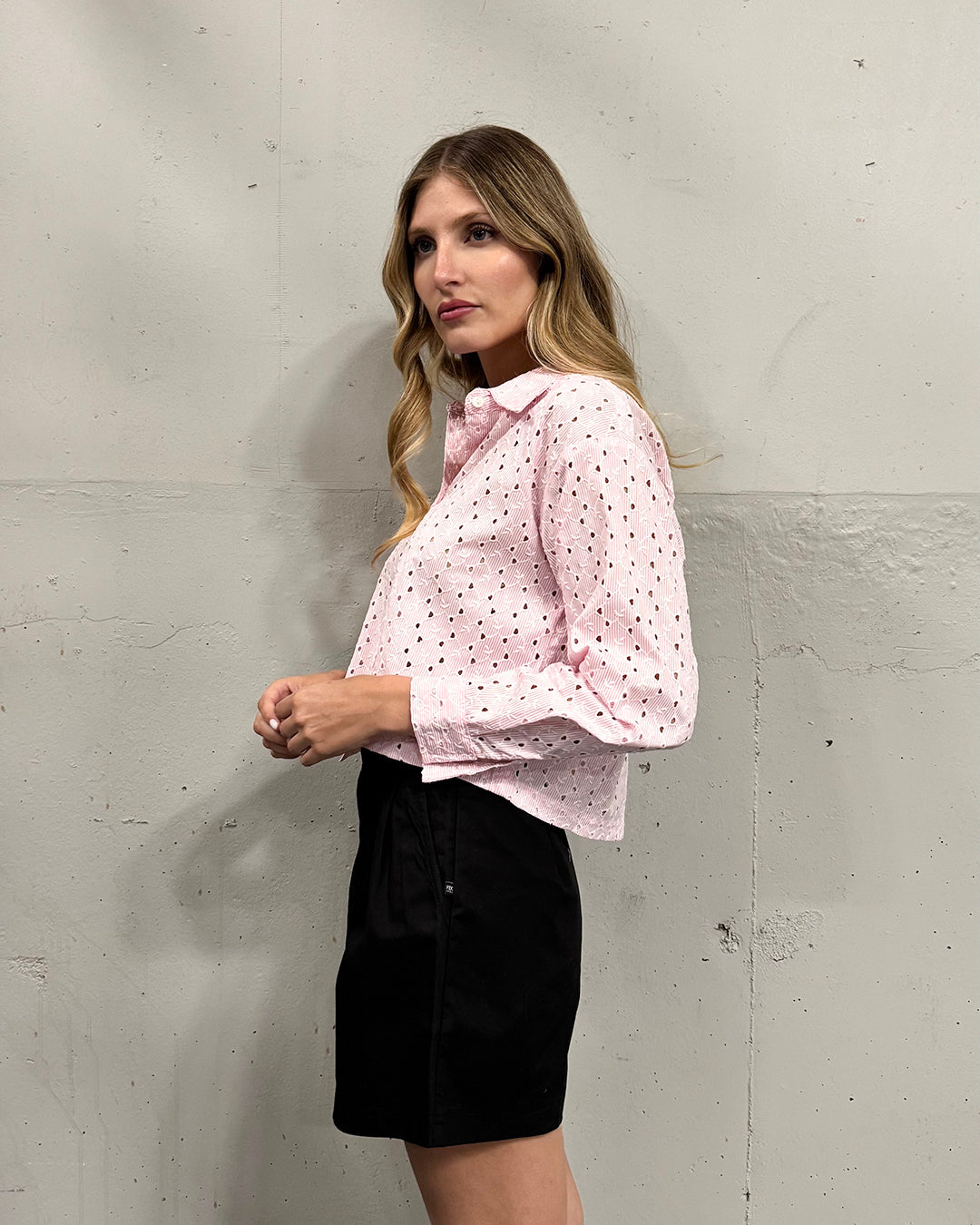 Polera M/L Broderie Listada