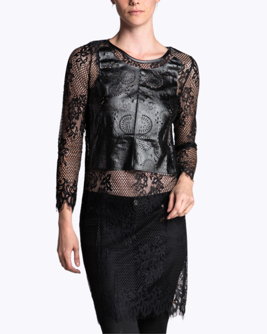 Vestido Encaje Ecopelle