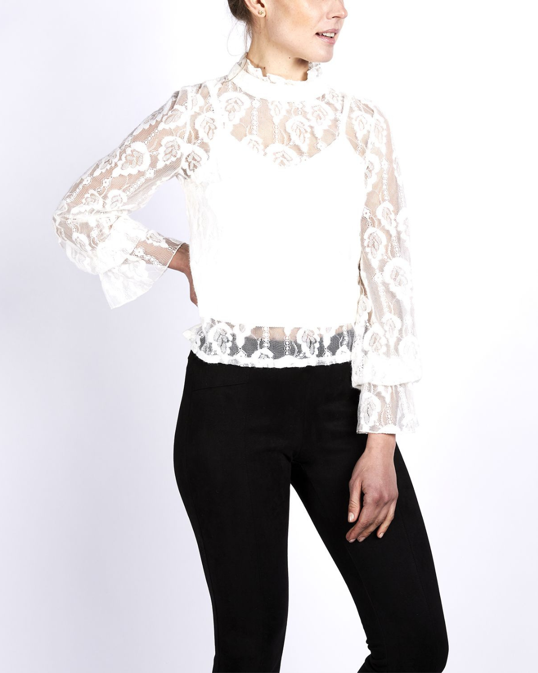 Blusa Encaje Lanilla